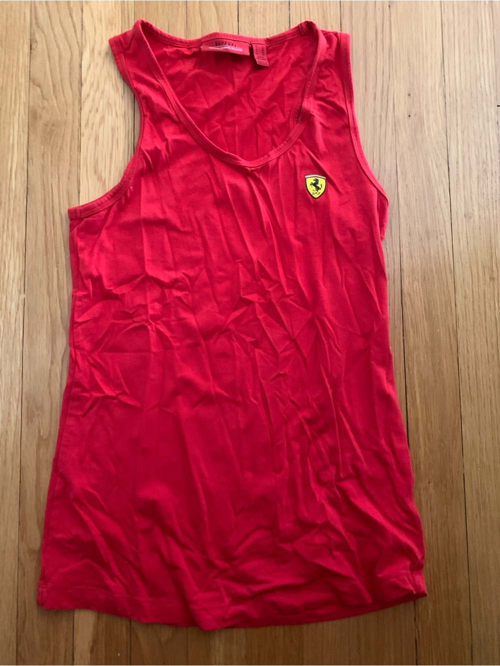 Ferrari Red Slim Women's Tank Top with Shield Logo